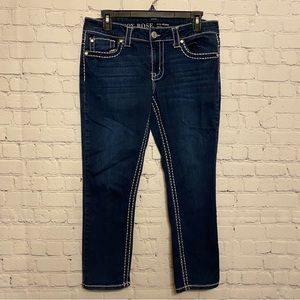 Knox Rose Womens Jeans sz 10 Crop Skinny Power Stretch Thick Stitching Pockets